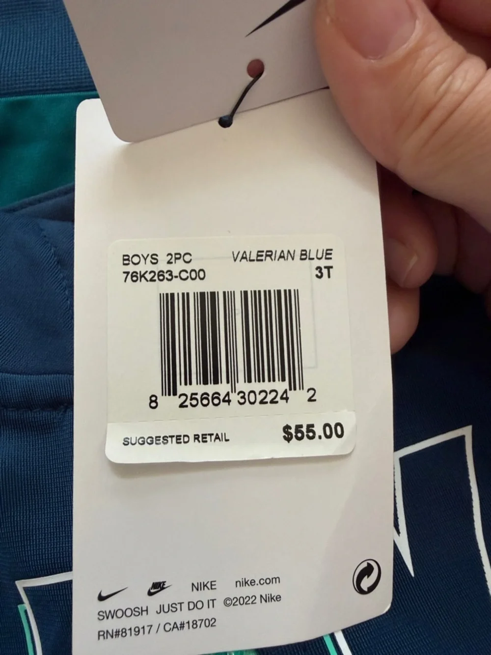 Nike Blue & Teal Kids Track Set Jacket and Pants - Picture 2 of 2